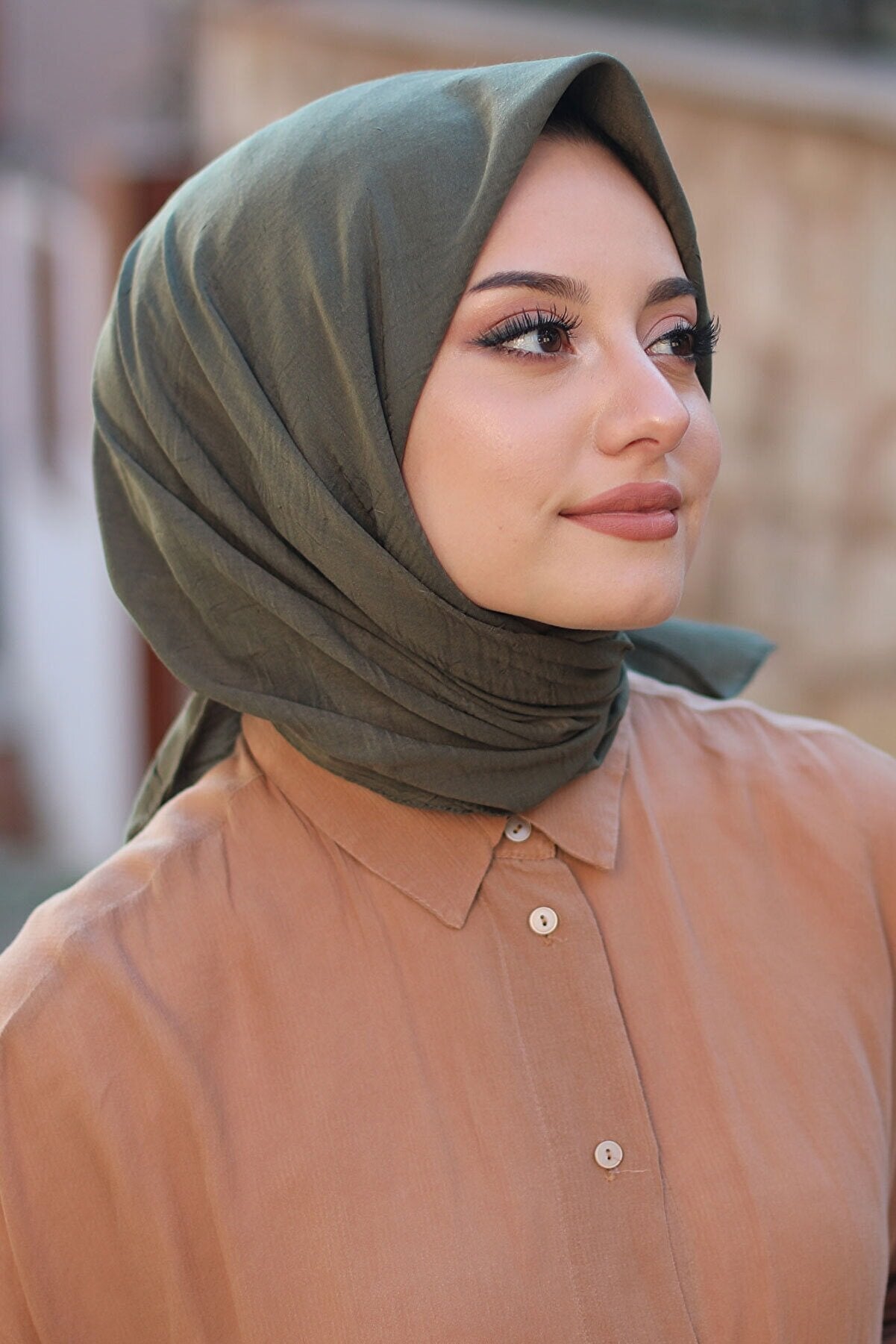 Organic Bambu Eşarp - Haki - Organic ScarfsOrganic Scarfs