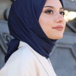 Organic Bambu Eşarp - Lacivert