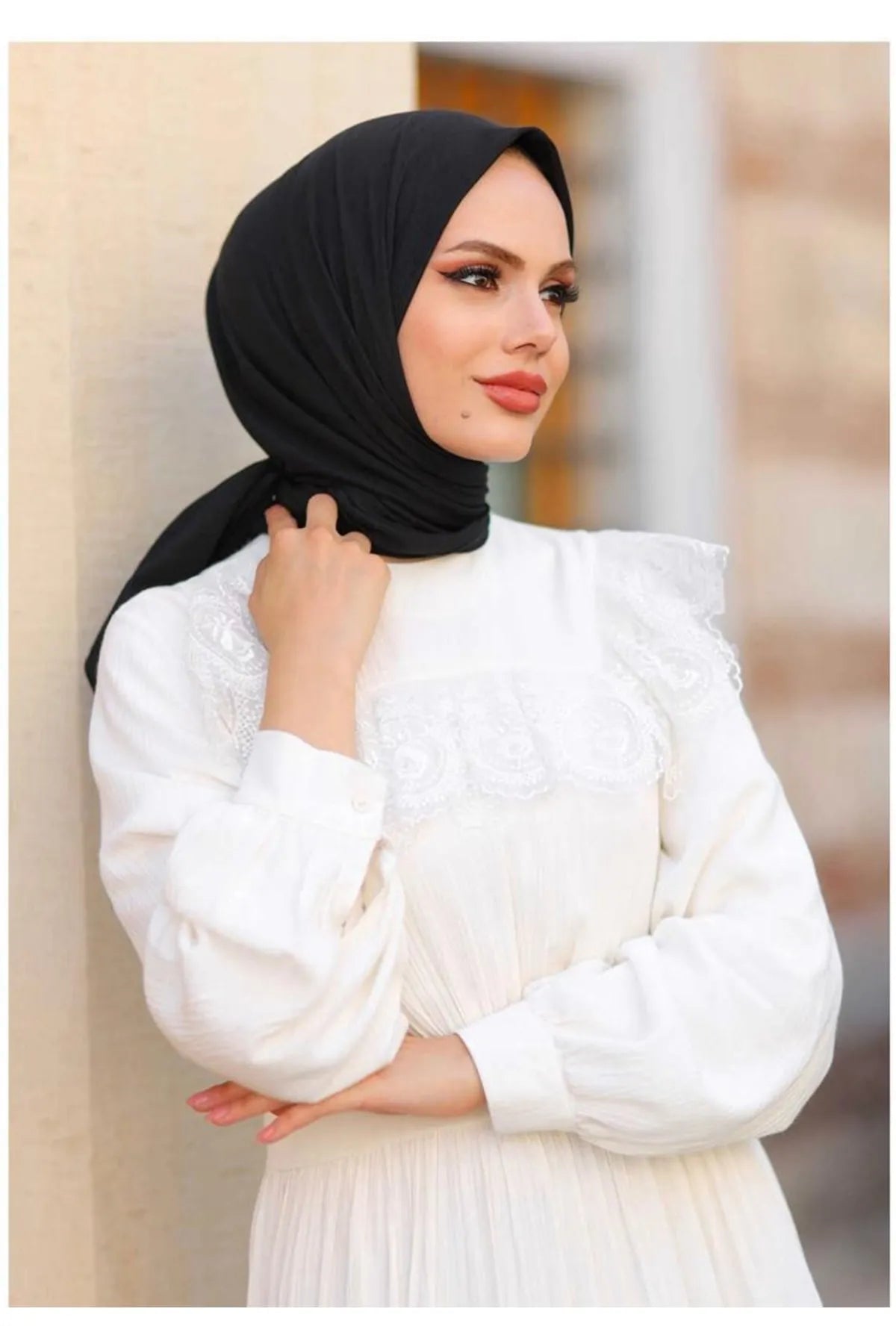 Organic Pamuk Kraş Eşarp - Siyah - Organic ScarfsOrganic Scarfs