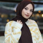 Organic Scarfs Bambu Kraş Şal Modeli - Acı Kahve