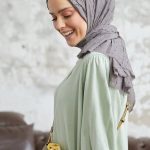 Organic Scarfs Bambu Kraş Şal Modeli - Bademi