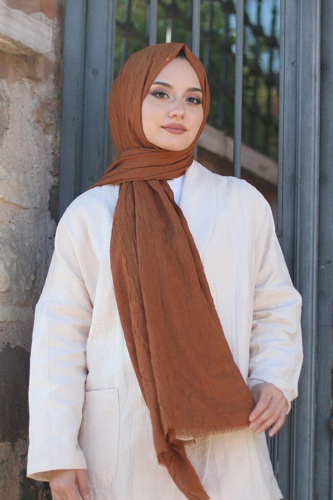 Organic Scarfs Bambu Kraş Şal Modeli - Bakır - Organic ScarfsOrganic Scarfs