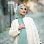 Organic Scarfs Bambu Kraş Şal Modeli - Çağla