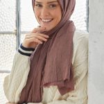 Organic Scarfs Bambu Kraş Şal Modeli - Dut Rengi