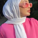 Organic Scarfs Bambu Kraş Şal Modeli - Beyaz