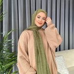 Organic Scarfs Bambu Kraş Şal Modeli - Fıstık