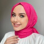 Organic Scarfs Bambu Kraş Şal Modeli - Fuşya