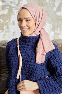 Organic Scarfs Bambu Kraş Şal Modeli - Gelin Gülü