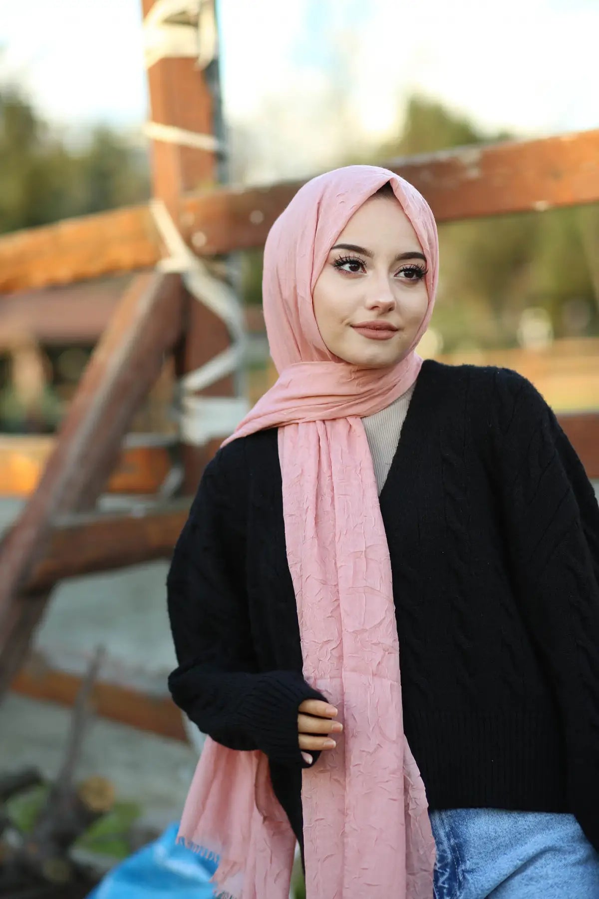 Organic Scarfs Bambu Kraş Şal Modeli - Gelincik - Organic ScarfsOrganic Scarfs