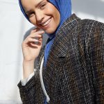 Organic Scarfs Bambu Kraş Şal Modeli - İndigo