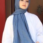 Organic Scarfs Bambu Kraş Şal Modeli - İndigo