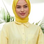 Organic Scarfs Bambu Kraş Şal Modeli - Limon