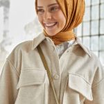 Organic Scarfs Bambu Kraş Şal Modeli - Safran