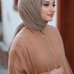 Organic Scarfs Bambu Kraş Şal Modeli - Vizon