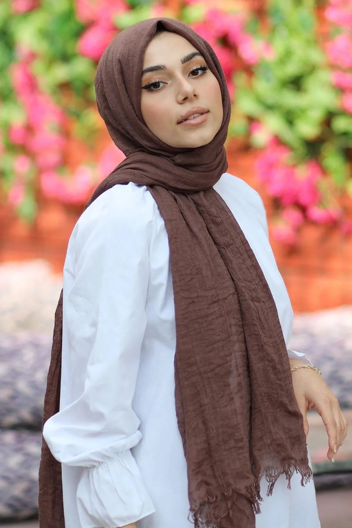 Organic Scarfs Bürümcük Şal Modeli - Acı Kahve - Organic ScarfsOrganic Scarfs