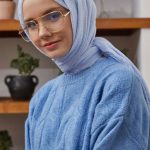 Organic Scarfs Bürümcük Şal Modeli - Buz Mavi