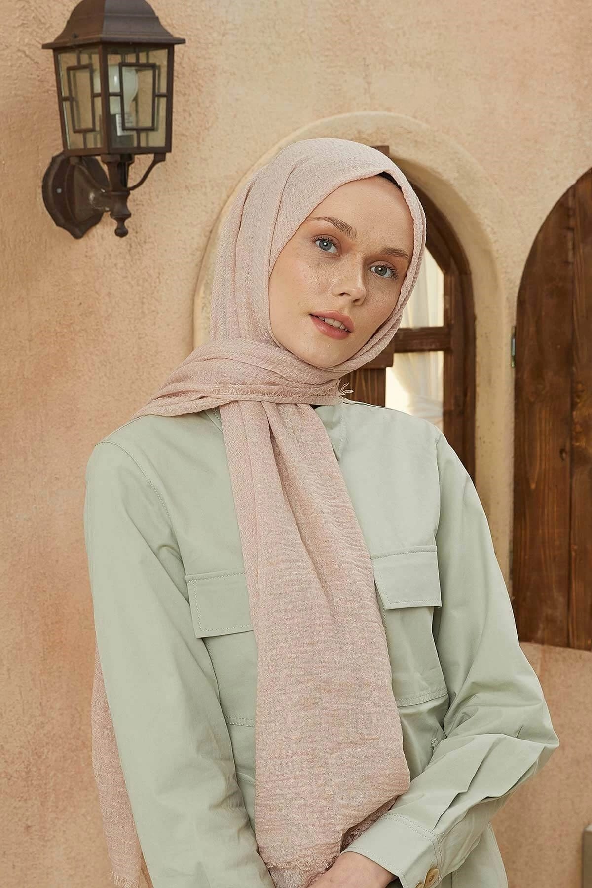 Organic Scarfs Bürümcük Şal Modeli - Çay Gül - Organic ScarfsOrganic Scarfs