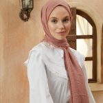 Organic Scarfs Bürümcük Şal Modeli - Gül Kurusu