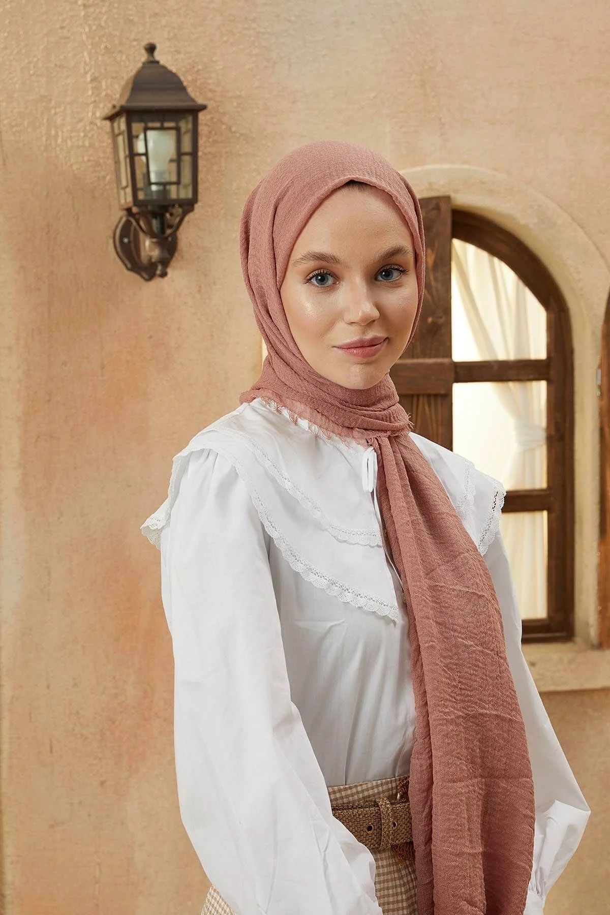 Organic Scarfs Bürümcük Şal Modeli - Gül Kurusu - Organic ScarfsOrganic Scarfs