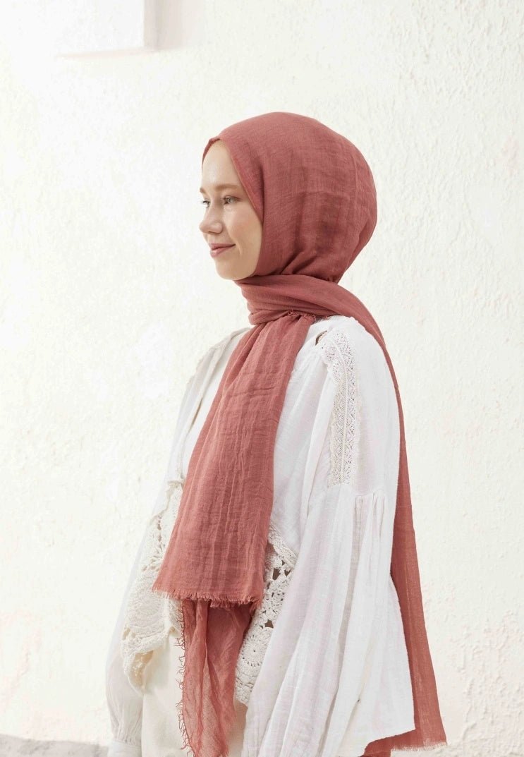Organic Scarfs Bürümcük Şal Modeli - Gül Pembe - Organic ScarfsOrganic Scarfs