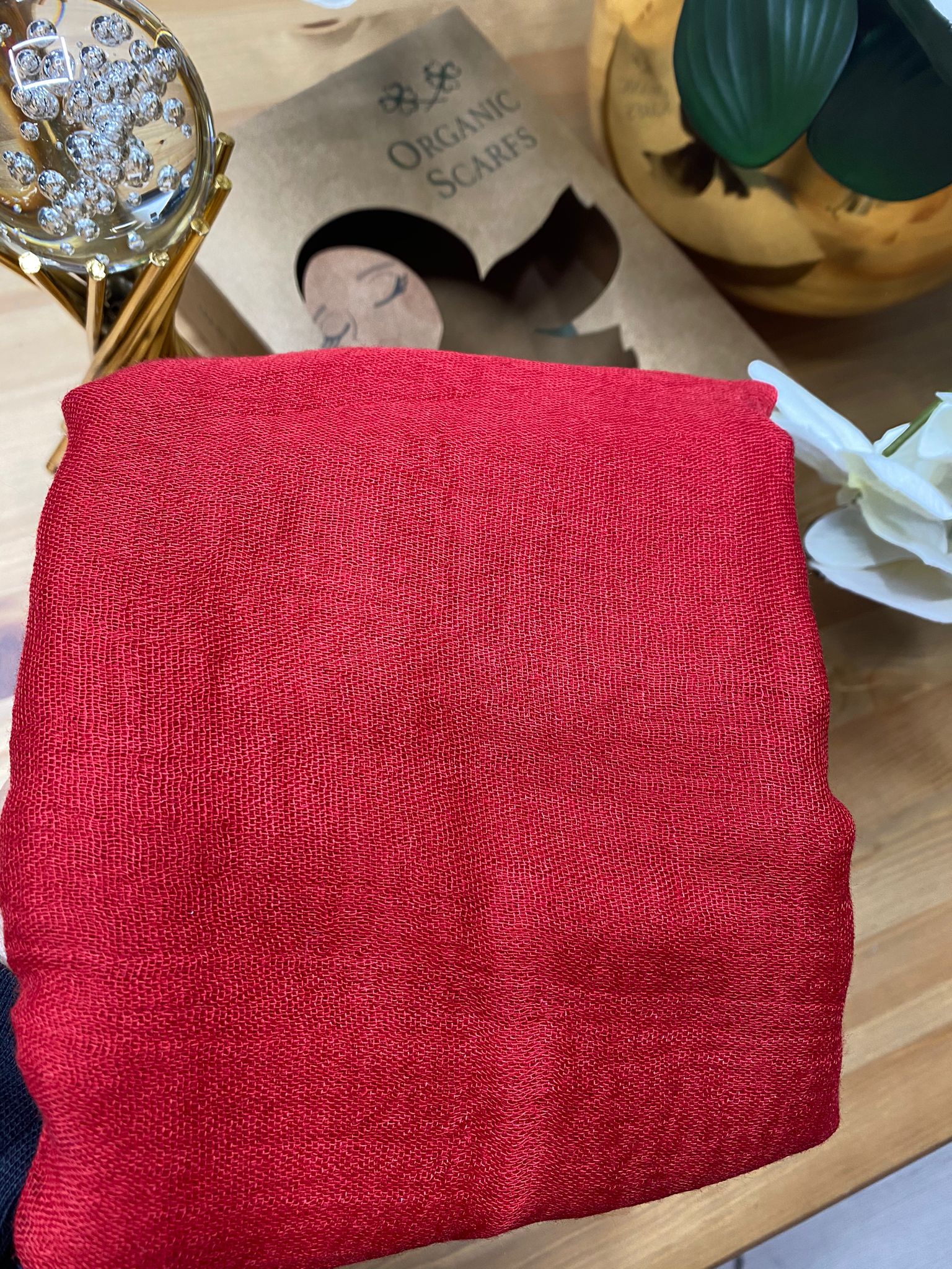 Organic Scarfs Bürümcük Şal Modeli - Kırmızı - Organic ScarfsOrganic Scarfs