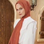 Organic Scarfs Bürümcük Şal Modeli - Şeftali