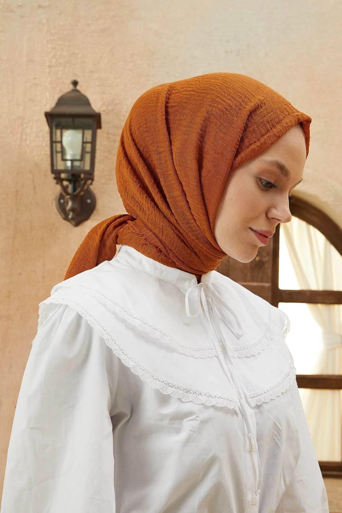 Organic Scarfs Bürümcük Şal Modeli - Tarçın - Organic ScarfsOrganic Scarfs