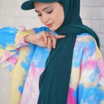 Organic Scarfs Kadın Tesettür Şapkalı Pratik Şal Hijap Bone Model Eşarp Şal - Zümrüt