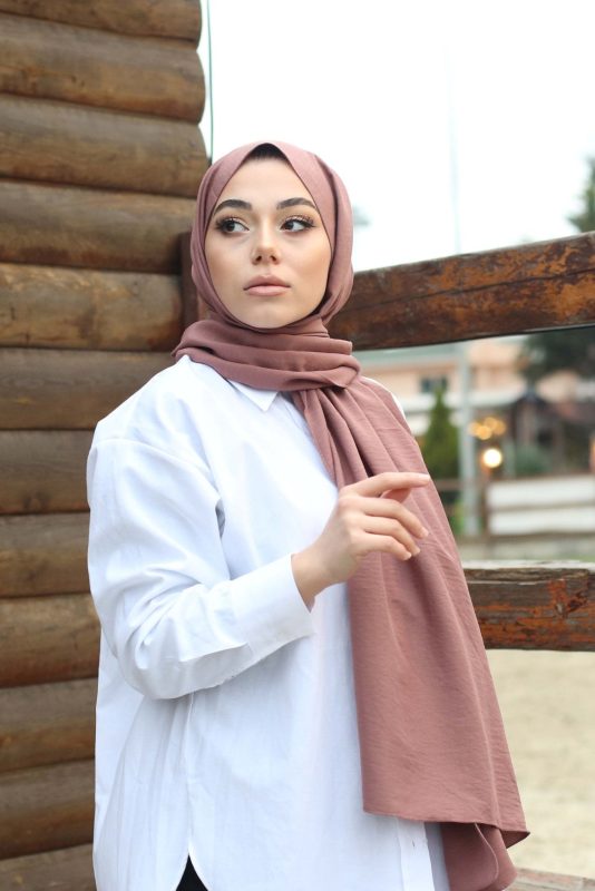 Organic Scarfs Pamuk Kraş Cazz Şal Modeli - İncir - Organic ScarfsOrganic Scarfs