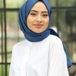 Organic Scarfs Pamuk Kraş Cazz Şal Modeli - İndigo