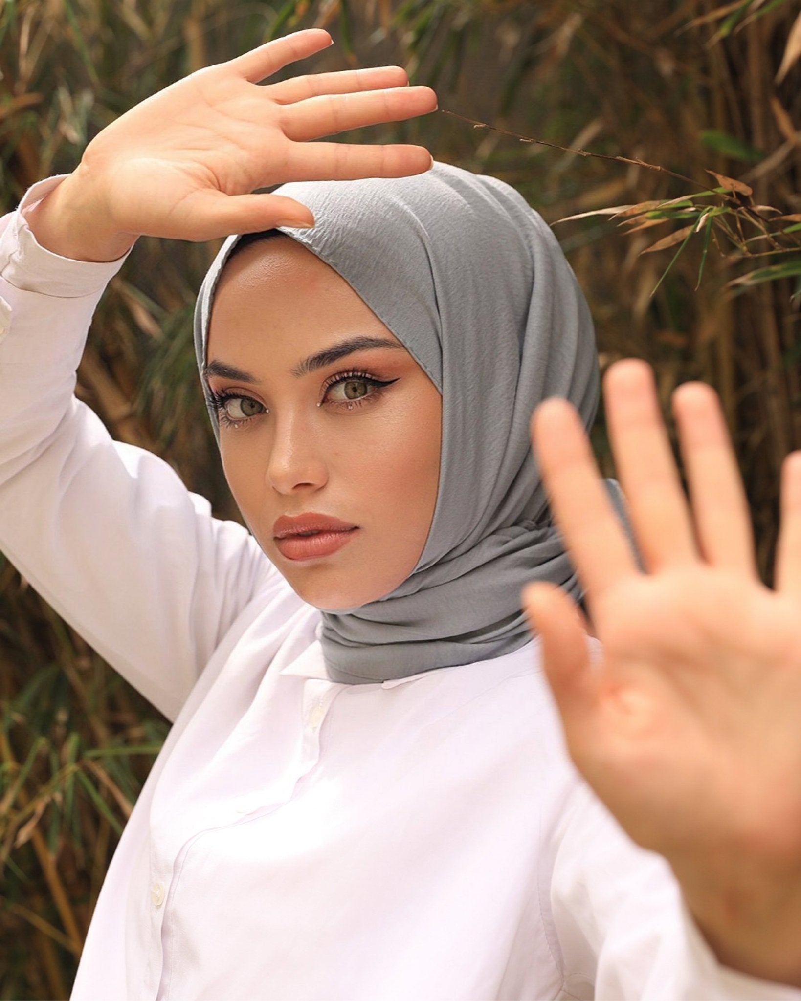 Organic Scarfs Pamuk Kraş Cazz Şal Modeli - Kurşuni - Organic ScarfsOrganic Scarfs