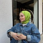Organic Scarfs Pamuk Kraş Cazz Şal Modeli - Lime