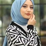 Organic Scarfs Pamuk Kraş Cazz Şal Modeli - Mavi