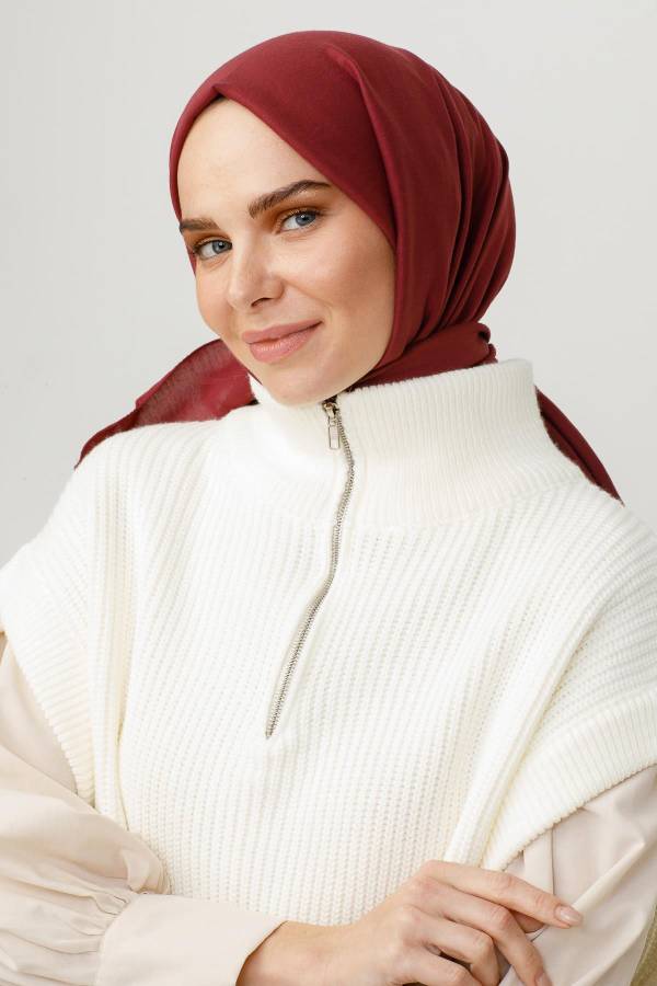 Organic Scarfs Pamuk Kraş Cazz Şal Modeli - Mürdüm Eriği - Organic ScarfsOrganic Scarfs