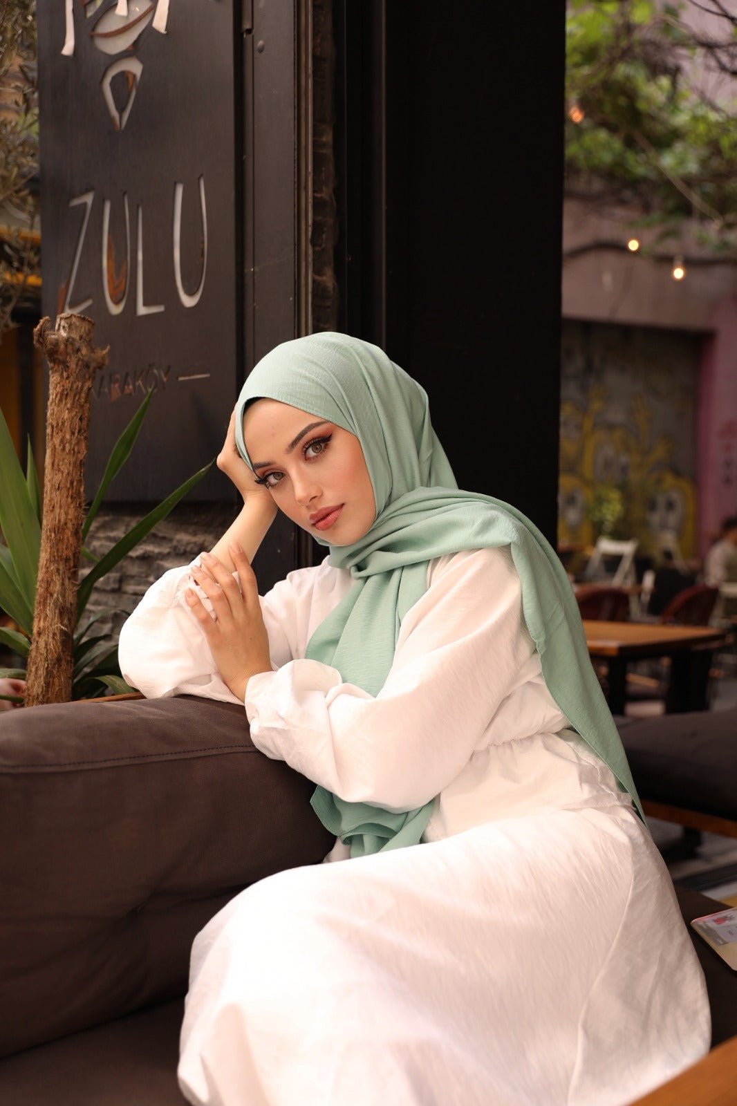 Organic Scarfs Pamuk Kraş Cazz Şal Modeli - Okyanus - Organic ScarfsOrganic Scarfs