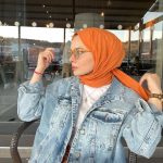 Organic Scarfs Pamuk Kraş Cazz Şal Modeli - Oranj