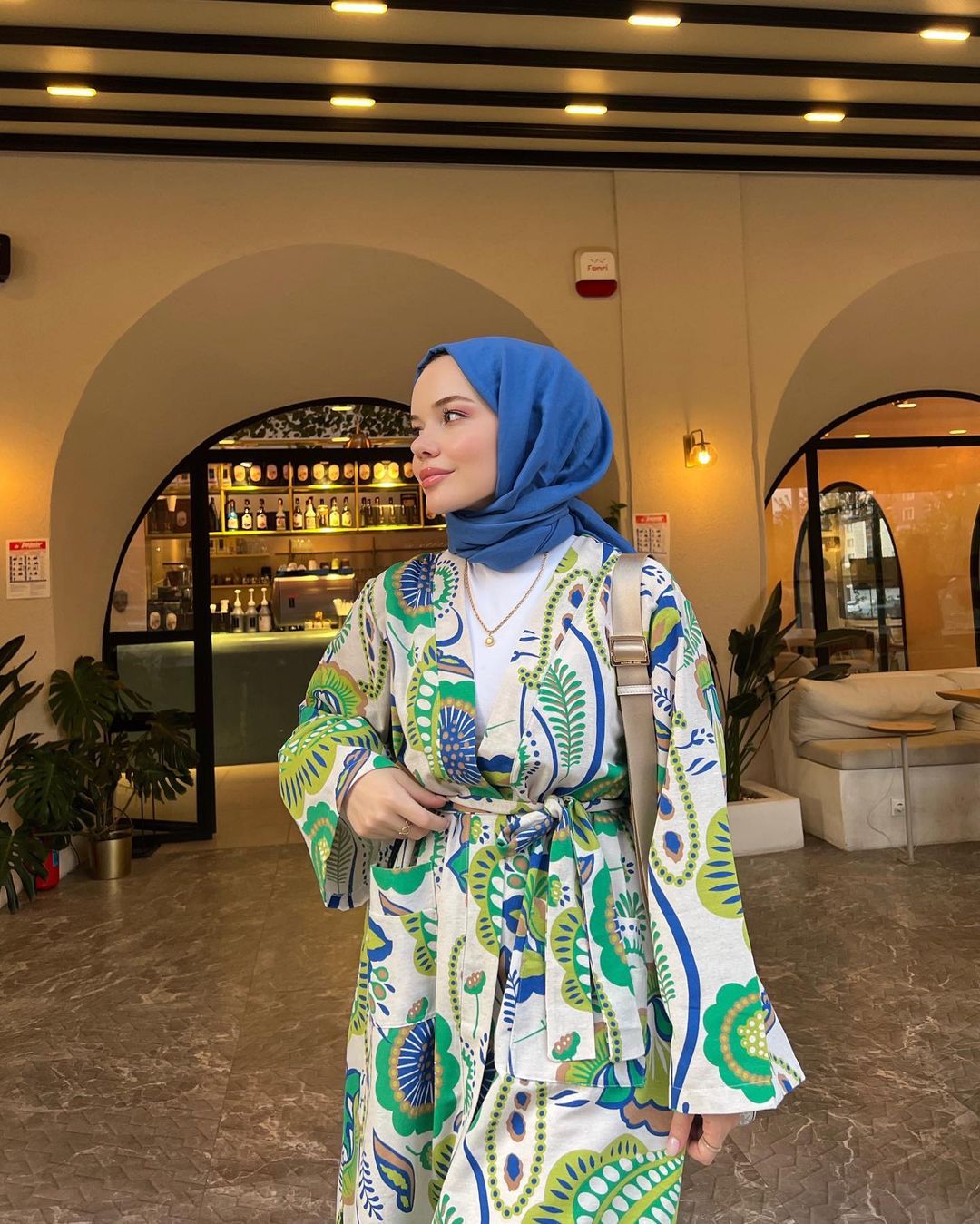 Organic Scarfs Pamuk Kraş Cazz Şal Modeli - Saks - Organic ScarfsOrganic Scarfs