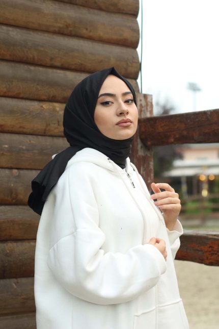 Organic Scarfs Pamuk Kraş Cazz Şal Modeli - Siyah - Organic ScarfsOrganic Scarfs