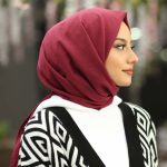 Organic Scarfs Pamuk Kraş Cazz Şal Modeli - Vişne