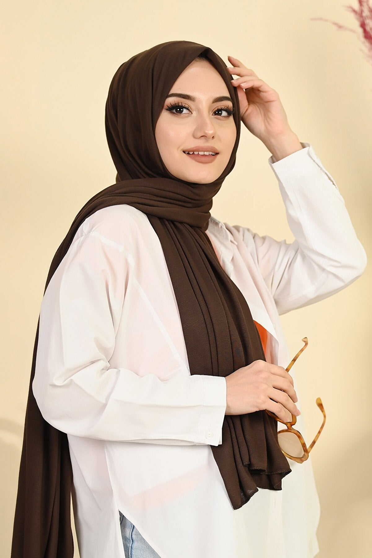 Organic Scarfs Tesettür Penye Şal Hijap Modeli - Acı Kahve - Organic ScarfsOrganic Scarfs