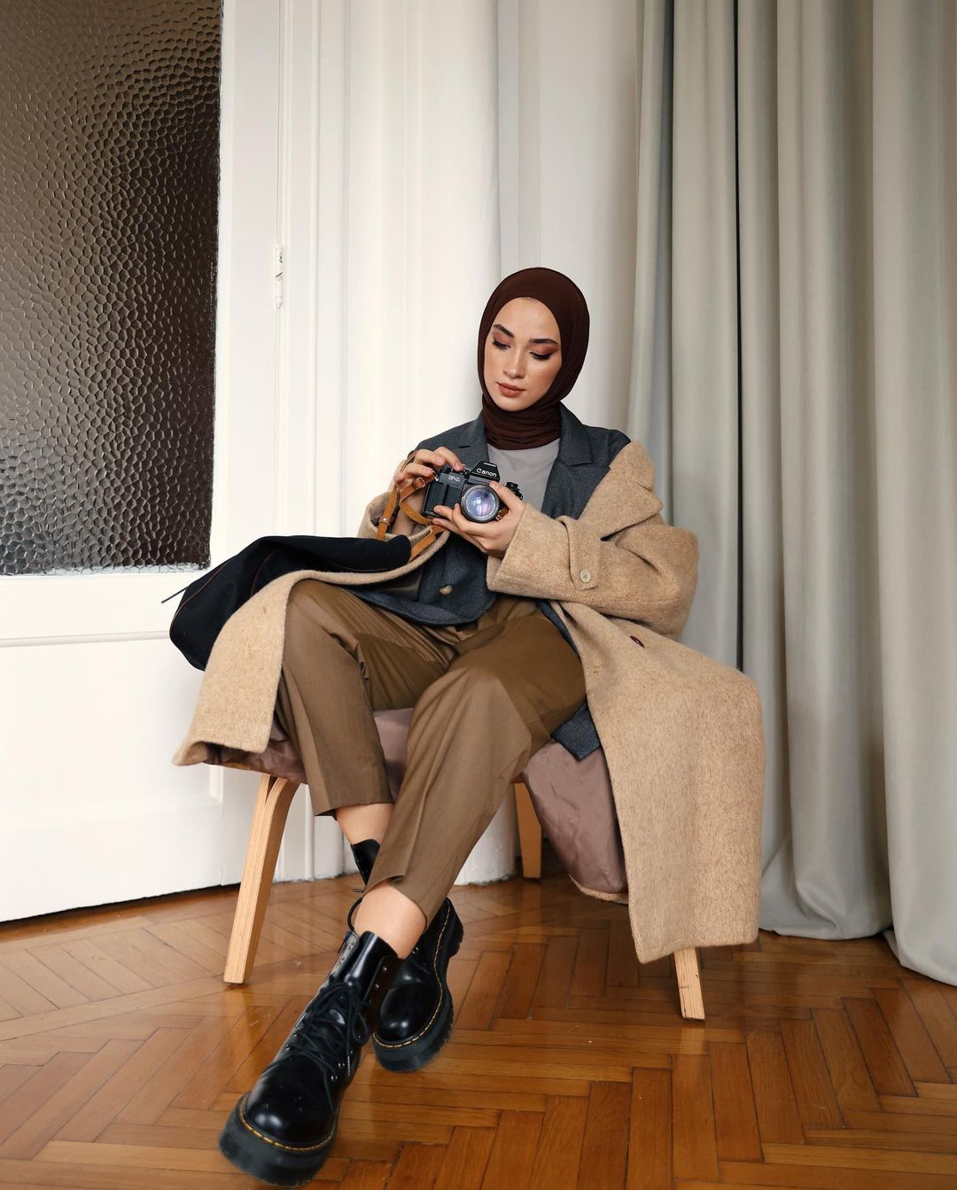 Organic Scarfs Tesettür Penye Şal Hijap Modeli - Acı Kahve - Organic ScarfsOrganic Scarfs