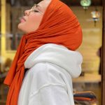 Organic Scarfs Tesettür Penye Şal Hijap Modeli - Açık Kiremit