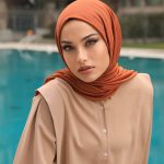 Organic Scarfs Tesettür Penye Şal Hijap Modeli - Bal Kabağı