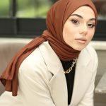 Organic Scarfs Tesettür Penye Şal Hijap Modeli - Canlı Kahverengi