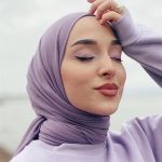 Organic Scarfs Tesettür Penye Şal Hijap Modeli - Eflatun