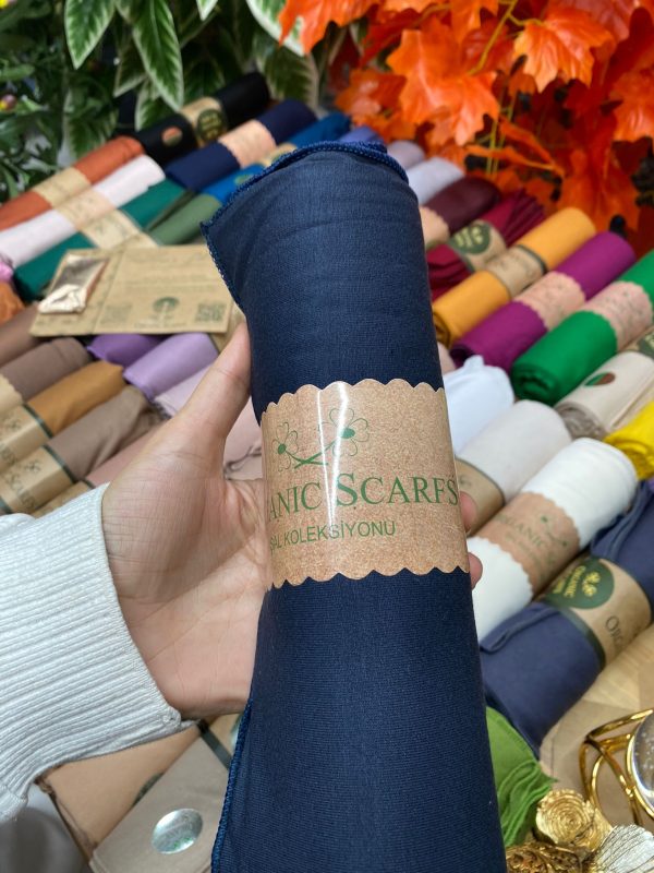 Organic Scarfs Tesettür Penye Şal Hijap Modeli - Gece Mavisi - Organic ScarfsOrganic Scarfs