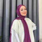 Organic Scarfs Tesettür Penye Şal Hijap Modeli - Mor