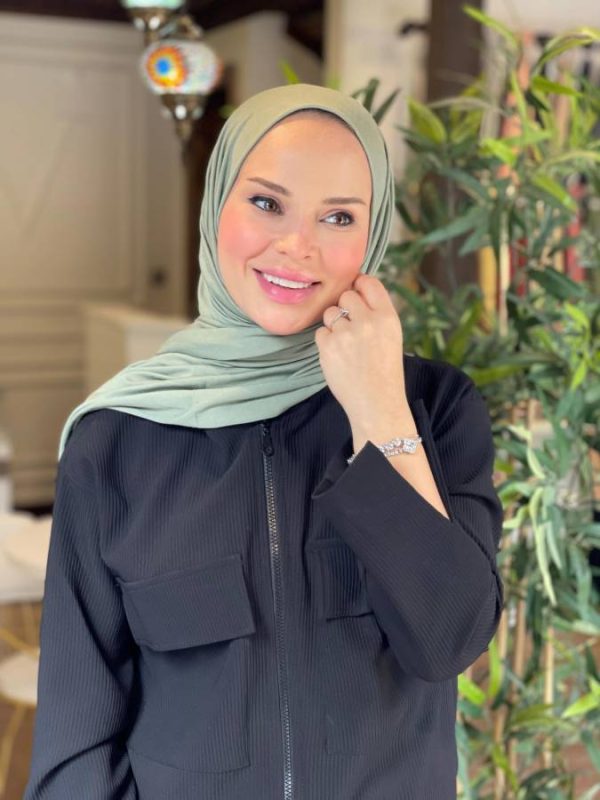 Organic Scarfs Tesettür Penye Şal Hijap Modeli - Su Yeşili - Organic ScarfsOrganic Scarfs