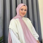 Organic Scarfs Tesettür Penye Şal Hijap Modeli - Tozlu Eflatun