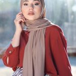 Organic Scarfs Tesettür Penye Şal Hijap Modeli - Vizon